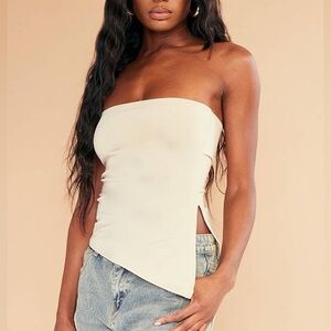 NWT PrettyLittleThing Slinky Asymmetric Bandeau Top